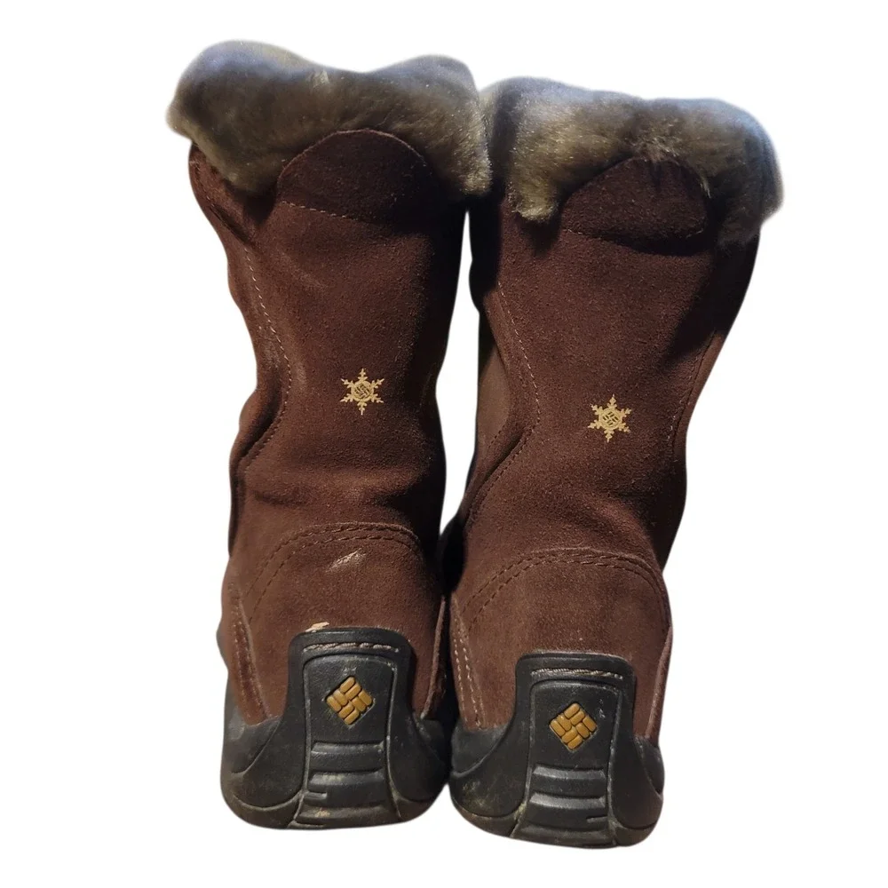 Columbia Waterproof Zip Vallara II Suede Buff Thinsulate Boot Size 6 Brown Women